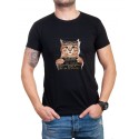 Мъжка черна тениска Gangsta Cat
