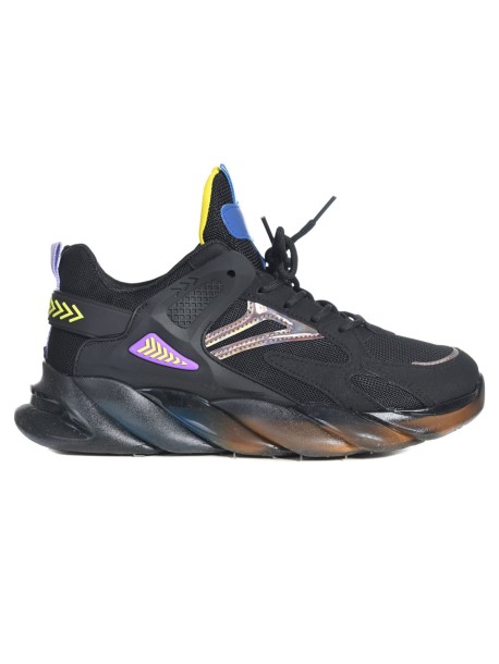 Μαύρα ανδρικά sneakers με χοντρή σόλα