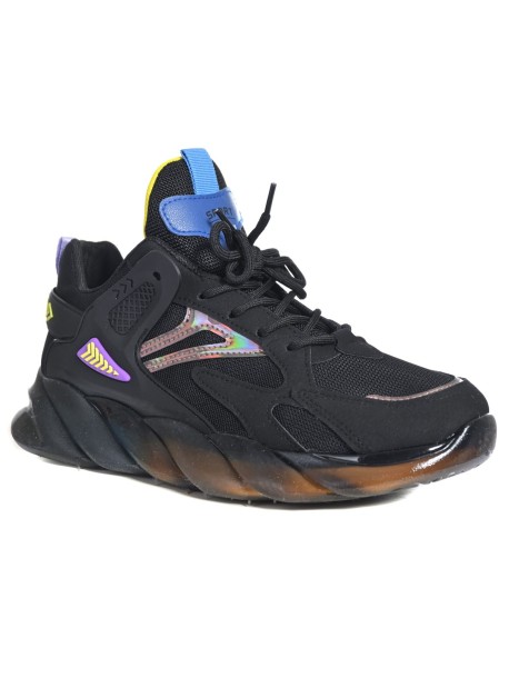 Μαύρα ανδρικά sneakers με χοντρή σόλα