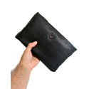 Μαύρη ανδρική τσάντα clutch από φυσικό δέρμα