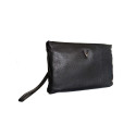 Μαύρη ανδρική τσάντα clutch από φυσικό δέρμα