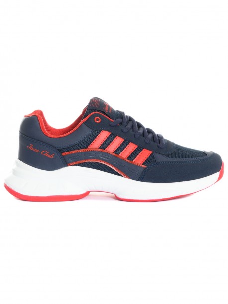 Μπλε ανδρικά sneakers με κόκκινες ρίγες